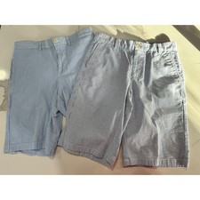 Vineyard Vines Boys Size 16 Blue Striped Seersucker Shorts Preppy Casual
