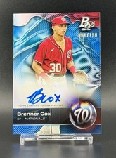 2023 Bowman Platinum Top Prospects Brenner Cox Auto Blue #1/150 Nationals