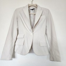 Sele Cream Blazer Womens Size 2 Small Tailored One Button Career Jacket