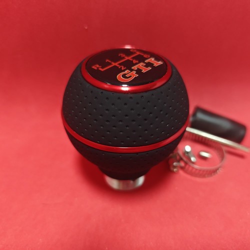 RED LEATHER 6SP SHIFT GEAR KNOB for GOLF GTI MK5 MK6 MK7 MK8 POLO 6R 6C 2G TSI R - Picture 3 of 6
