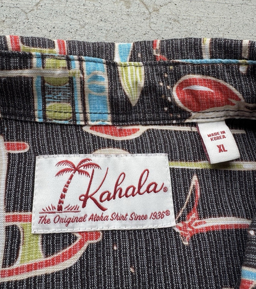 Kahala Shirt Mens XL Hawaiian Button Up Aloha Surfboard Paddle Canoe Rayon Beach View 4