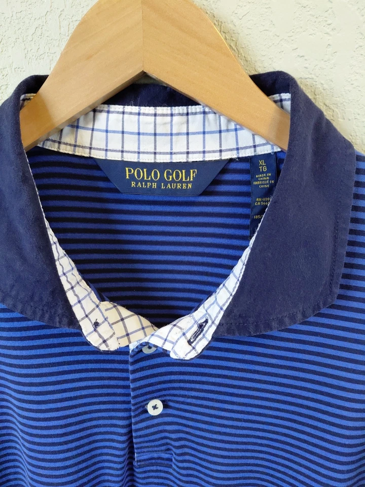 Polo Ralph Lauren Golf Para Hombre Talla XL Azul Rayas Polo Foto 2 de 4