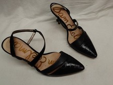 SAM EDELMAN Size 7.5 Othello Leather Croc Emb...