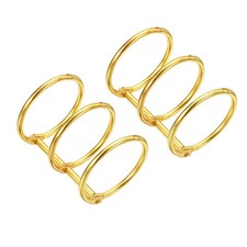 1.18" Dia 3-Rings Book Rings, 2 Pack Metal Binder Rings, Gold