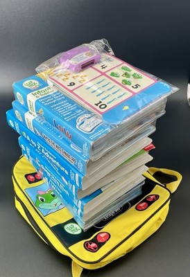 Leap Frog Little Touch Baby Library Interactive Books Cartridges Lot 8+ Backpack