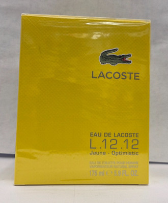 EAU DE LACOSTE L.12.12 JAUNE-OPTIMISTIC EDT SPRAY  5.9 oz / 175 ml SEALED NIB