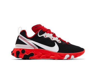 Size 9.5 Nike React Element 55 NBY Black White Red Mens Shoes CQ9705 001
