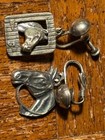 2 vtg Screw/Clip Dangle Earrings 3D Sterling Horse head plus horse Head Western — photo 4