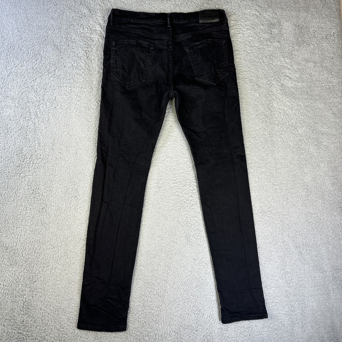 Purple Brand Jeans Men 33x32 Black Denim Pants P001 Skinny