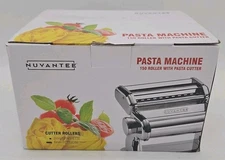 Nuvantee Pasta Maker Machine - Adjustable Crank Roller & Attachments - NEW 