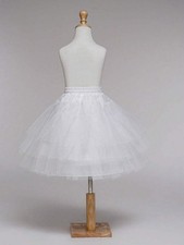 Girls White 3-Layer Boneless Petticoat Communion Flower Girl Dress Underskir