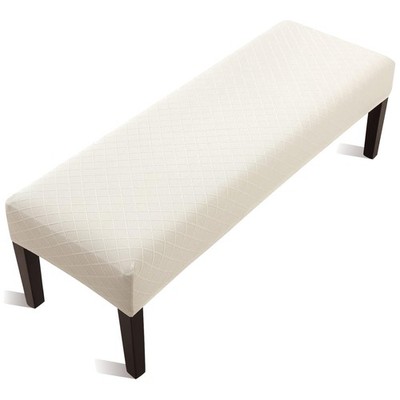 Stretch Jacquard Bench Cover - Beige - Anti-Dust Protection