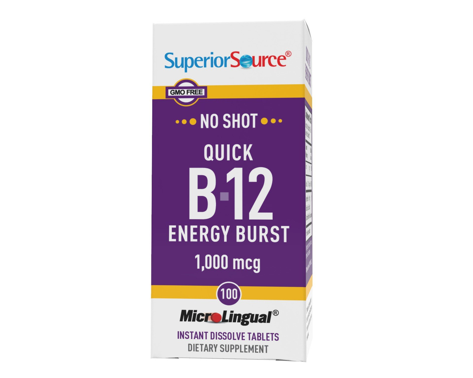 Superior Source Quick B-12 Energy Burst 100 Подъязычная таблетка