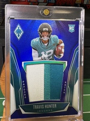 2025 Panini Rookie Phoenix Pandora 3 Color Patch Travis Hunter /199 MEM, RC