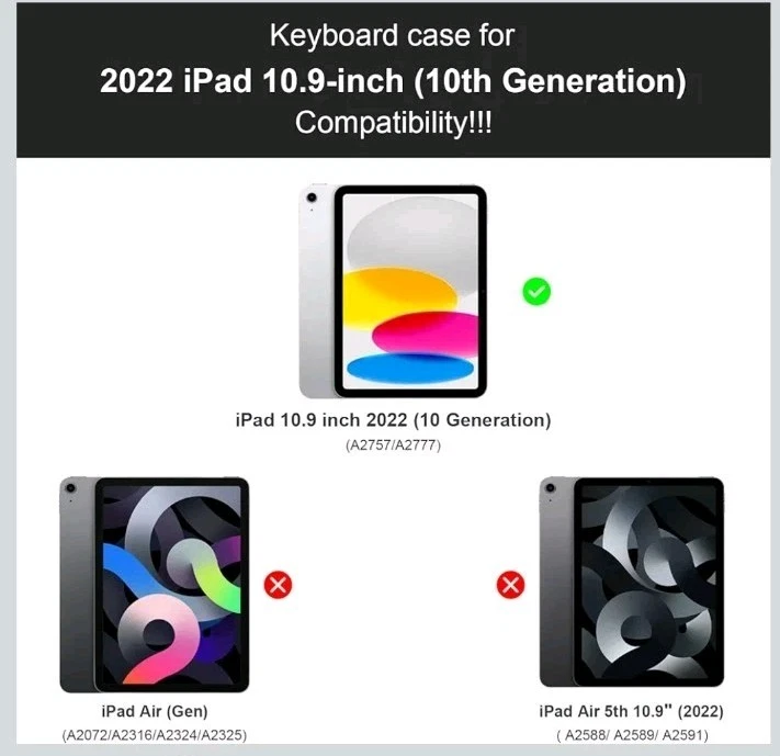 Removable Backlit Keyboard Case For iPad 10th Gen 10.9" Display With Pencil Hold - Image 3 of 4