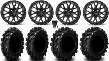 Itp Hurricane 12 Wheels Black 27 Swamp Lite Tires Honda Foreman Rancher Sra