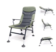 TCTNT Premium Fishing/Camping Chair Reclining With Armrests Adjustable Mud Feet