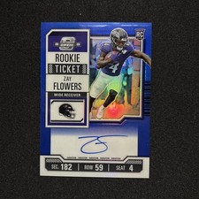2023 Contenders Optic - Rookie Ticket RPS Autographs Zay Flowers Blue Prizm 9/50