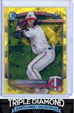 2025 Bowman Chrome Sapphire 1st Caden Kendle Prospect Yellow Refr #43/75 Y813