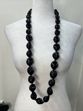 Hawaiian Kukui Nut Necklace 36 Inches Black