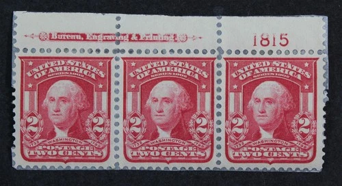 CKStamps: US Stamps Collection Scott#319 Strip Unused NG on Piece