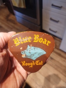 RARE Vintage 1926 BLUE BOAR ROUGH CUT Tobacco Tin - Advertising - USA