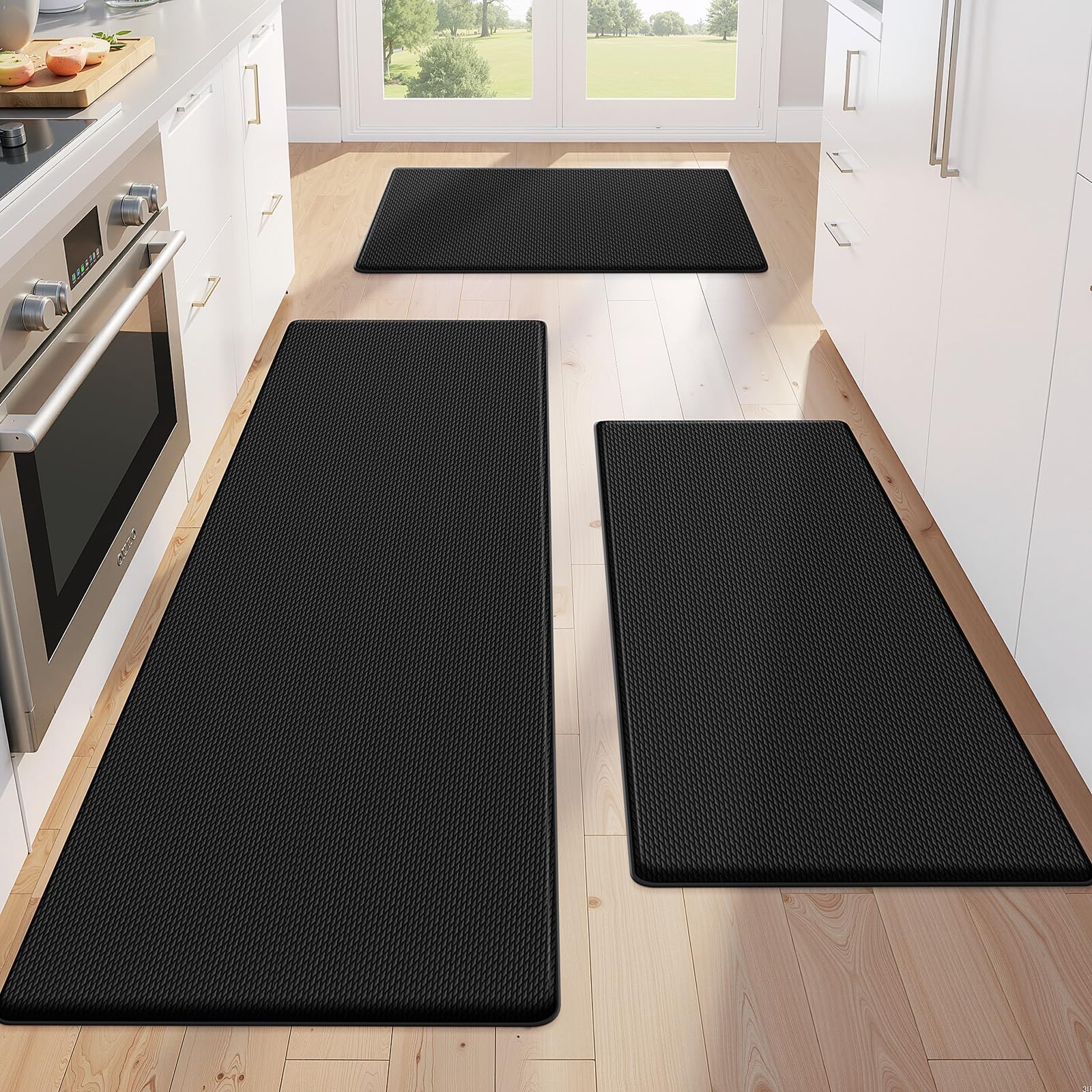 3PCS Non-Slip Anti-Fatigue Kitchen Rugs for Floor Comfort