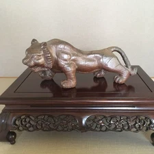 Vintage JapaneseBIZEN Ware TIGER Figurine  Pottery Statue Ornament 15.5 inch JP