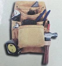 CLC Custom Leathercraft NO. 533X  Suede Carpenter's Nail and Tool Bag, 10 Pocket