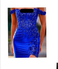 Royal Blue Sparkleing Prom Dress