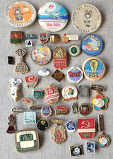 Set of 46 Different USSR Soviet russian badges pins