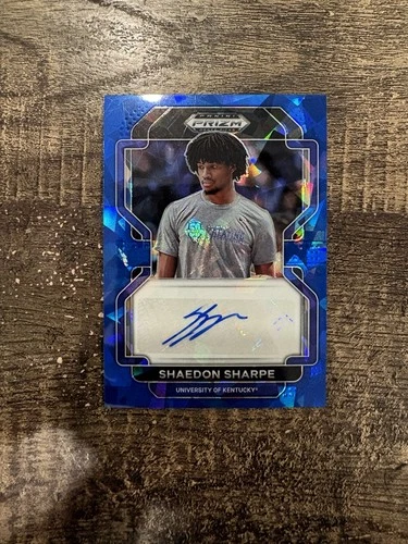 2022 Panini Prizm Draft Picks Blue Ice /75 Shaedon Sharpe Auto