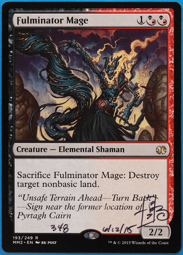 Fulminator Mage Modern Masters 2015 NM Rare SIGNED CARD (504892) ABUGames - Picture 1 of 2