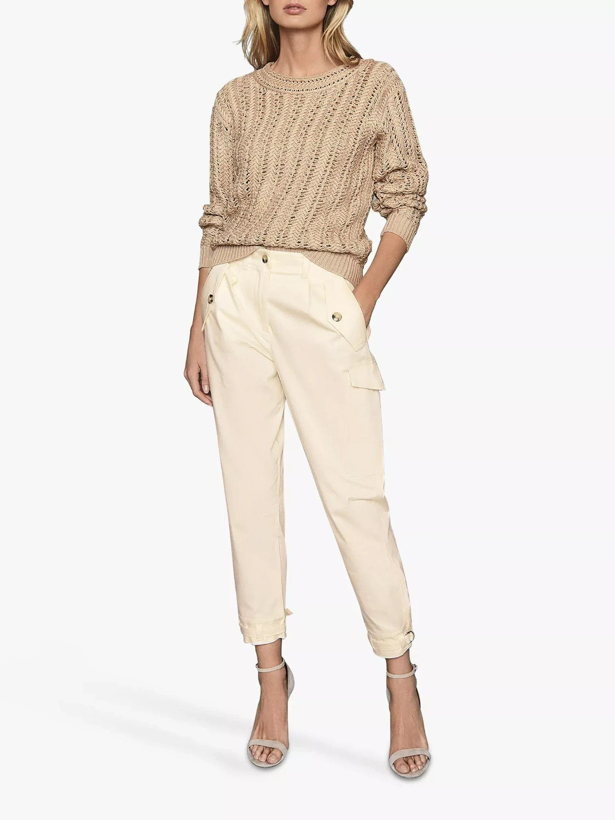 Reiss Bleeker Utility Taper Trousers Size UK 12 W32" L26" Worn Once