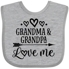 Inktastic Grandma Grandpa Love Me Arrow Baby Bib Clothing Clothes Grandkids