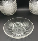 12 Vintage Federal Clear Glass Berry Bowls