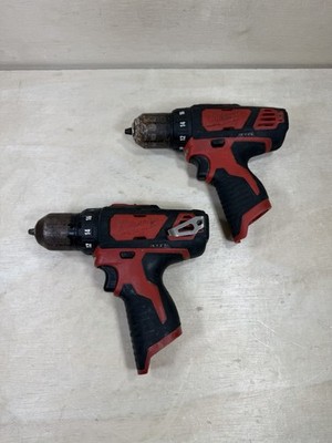 Milwaukee 2407-20 M12 3/8'' Cordless Drill Driver Bare Tools Only LOT OF 2 Tested