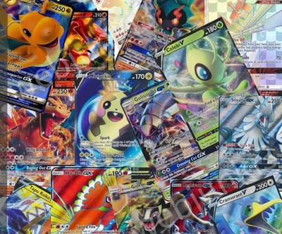 Pokemon TCG Card Lot 100 Cards - TWO ULTRA or DOUBLE RARE INCLUDED! EX/GX/V/VMAX