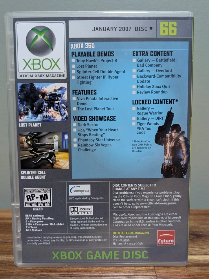 Xbox 360 January 2007 #66 Demo Disc -Tested- Tony Hawk's Project 8 -Near Mint 📀 - Image 2 of 4