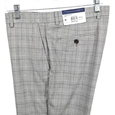 Tommy Hilfiger Mens Modern-Fit Flex Stretch Performance Pants Gray Plaid 36 x 32