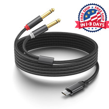 Cable divisor est reo USB C a doble 6.35mm 1/4in USB tipo C a cable de audio TS