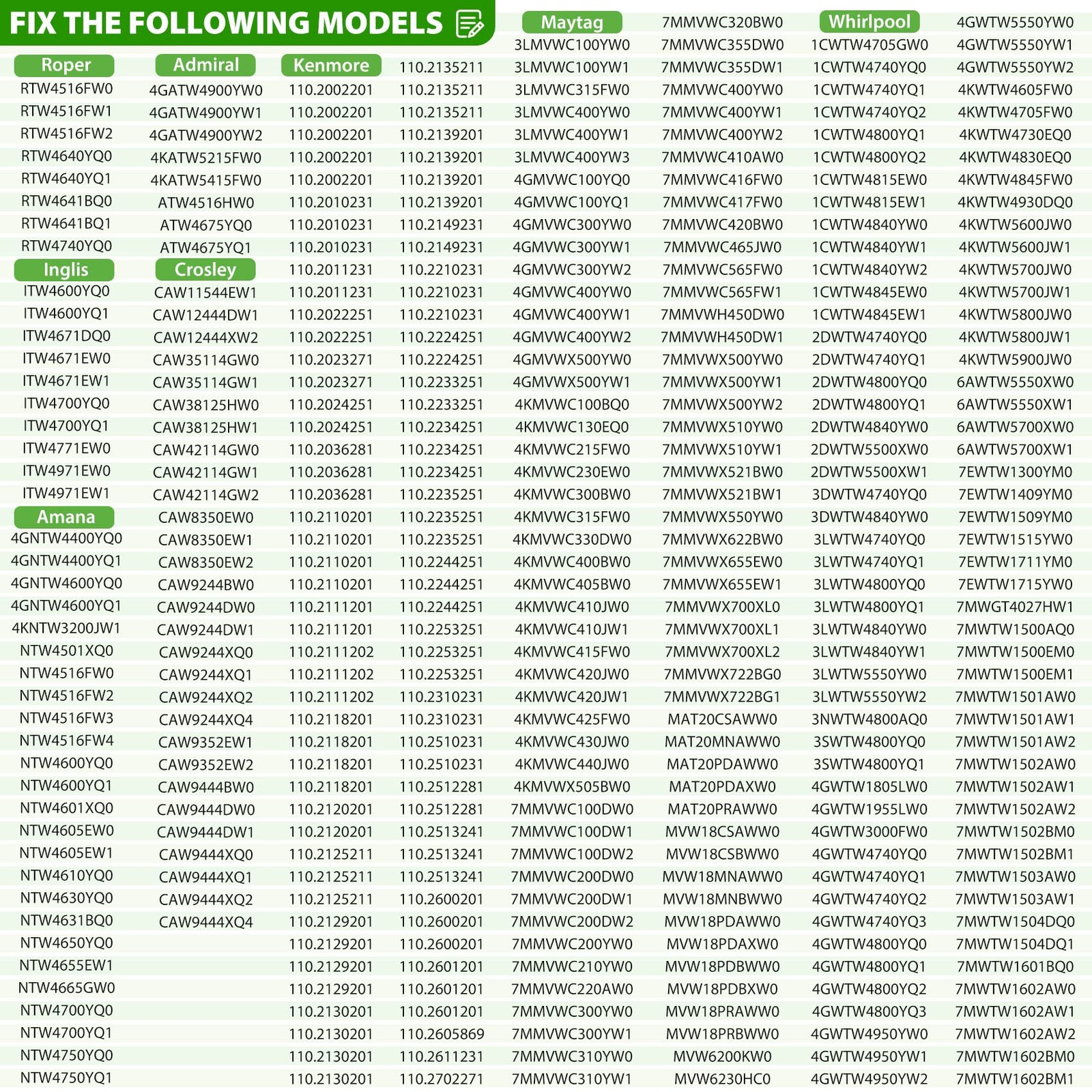 W10721967 Washer Pulley Clutch Kit & W10006384 Washing Drive Belt for Whirlpool