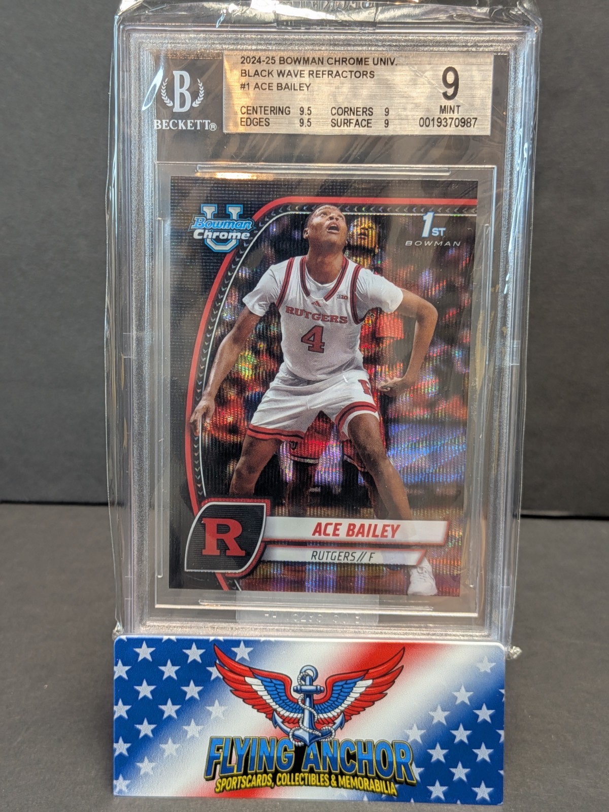 2024-25 Bowman University Chrome - Ace Bailey #1 Black Wave Refractor (RC)