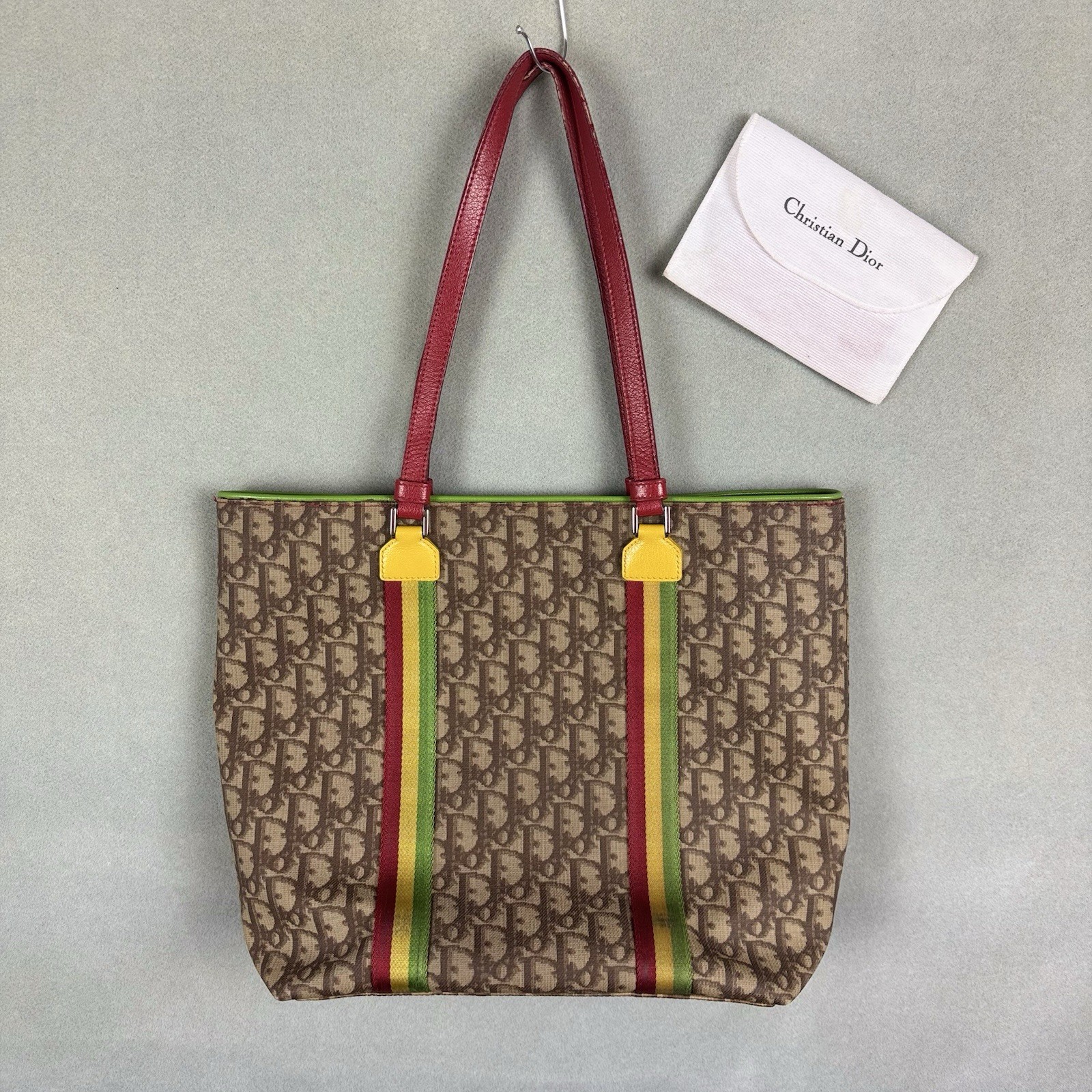 Authentic Christian Dior Rasta Trotter Tote Bag Brown WS29083 (READ DESC)