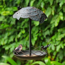 Jemeni Metal Bird Feeders for Outdoors Hanging, Bronze  Heavy Duty Decorativ...