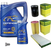 Mann Inspektionspaket 6 L Mannol Defender 10W-40 FüR Fiat Ducato Kasten 2.8 Jtd