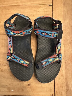 Teva Original Universal Mens Sandals Black Geometric Pattern Straps Outdoor 14 Men main image 3