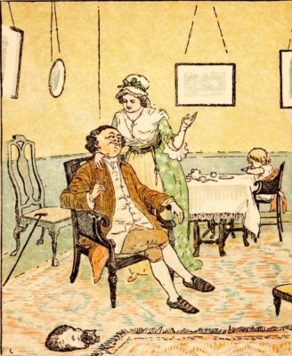 Randolph Caldecott antike Postkarte Druck John Gilpin von F Warne & Co A1