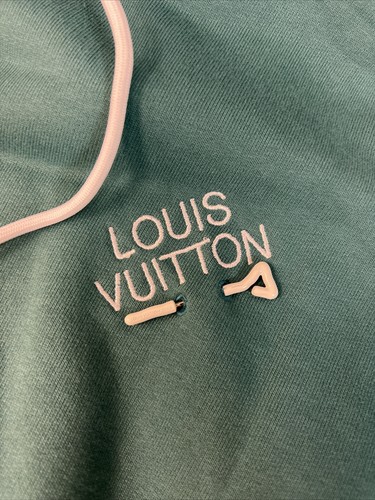 Louis Vuitton Embroidered Signature Hoodie Ocean Size L Brand New FW21 - Picture 2 of 6
