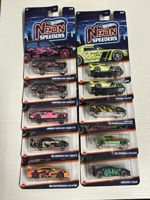 Hot Wheels Neon Speeders Series Complete Set 2024 10 Cars Seal